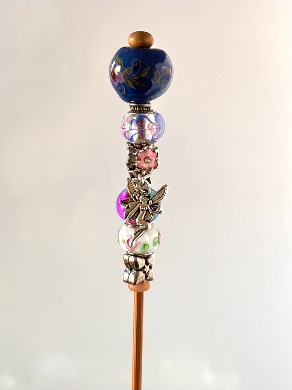 Handmade by MJ Garden Plant Stake – One-of-a-Kind Upcycled Creation
